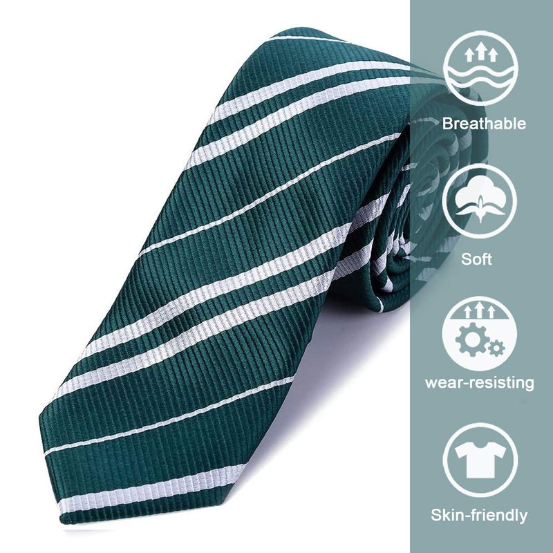 Funnlot Halloween Cosplay Tie Costume Accessory Green Necktie Tie for Pretend Party Dress Up Costume Hand-Made Necktie (Green) - Image 3